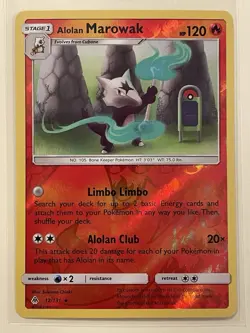 Alolan Marowak 12/131 Rev Reverse Holo SM Forbidden Light Pokemon - Image 1