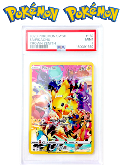 2023 POKEMON SWSH #160 FA/PIKACHU CROWN ZENITH * PSA 9 - Image 1