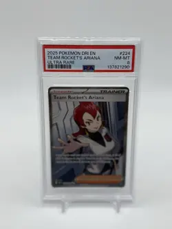 2025 POKEMON DRI EN-DESTINED RIVALS ULTRA RARE #224 TEAM ROCKET'S ARIANA PSA 8 - Image 1