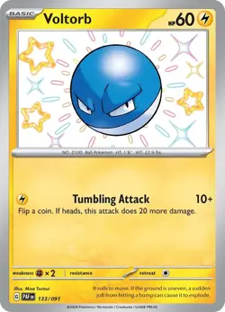 Pokemon Holofoil - Voltorb - 133/091 / NM / English Paldean Fates Baby Shiny Rar - Image 1