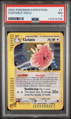 2002 POKEMON EXPEDITION #7 CLEFABLE-HOLO PSA 7 - Image 1