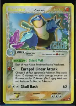 Blastoise Crystal Guardians 2/100 Reverse Holo Foil Rare Stamped 2006 Pokemon - Image 1