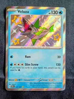 Veluza 125/091 Holo Shiny Rare SV: Paldean Fates NM English Pokemon - Image 1