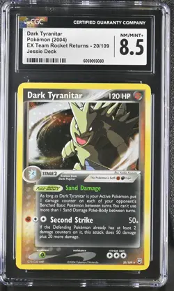CGC 8.5 Dark Tyranitar EX Team Rocket Returns 20/109 Holo Pokemon Card psa - Image 1