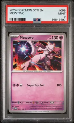 2024 POKEMON SCR EN-STELLAR CROWN #059 MEWTWO PSA 9 - Image 1