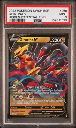 2022 POKEMON SWSH BLACK STAR PROMO HIDDEN POTENTIAL TINS #259 GIRATINA V PSA 9 - Image 1