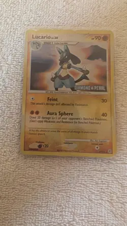 2007 Diamond and Pearl Lucario Reverse Holo Stamped 6/130 Pokemon - Image 3