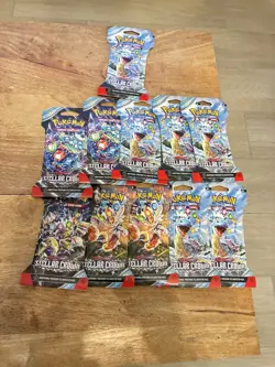 Pokemon Scarlet And Violet Stellar Crown Sleeved Booster Packs Lot Of 11 - Image 1