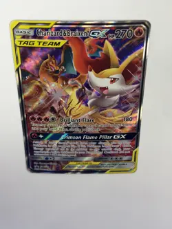 Pokemon TCG Charizard & Braixen Gx SM230 Black Star Promo Tag Team HP - Image 5