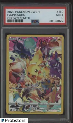2023 Pokemon SWSH Crown Zenith #160 Pikachu Full Art PSA 9 MINT - Image 1