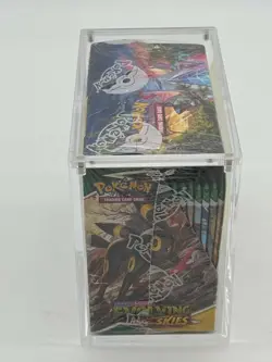 Pokemon TCG Sword & Shield Evolving Skies Booster Box Sealed w/ Acrylic Case - Image 4