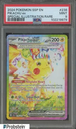 2024 Pokemon SSP EN Special Illustration Rare #238 Pikachu ex PSA 9 MINT - Image 1