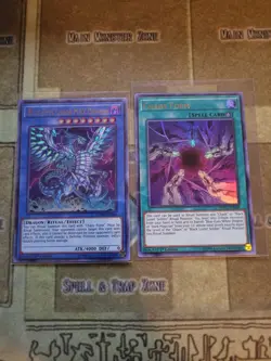 YUGIOH BLUE-EYES CHAOS MAX DRAGON + CHAOS FORM DUPO ULTRA 1ST ED NM - Image 1