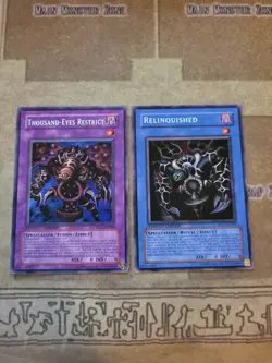 YUGIOH THOUSAND-EYES RESTRICT + RELINQUISHED MC1 SECRET LIMITED ED VLP/LP - Image 1