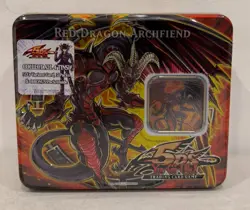 2008 KONAMI YU-GI-OH 5D'S RED DRAGON ARCHFIEND TIN FACTORY SEALED FROM CASE A - Image 1