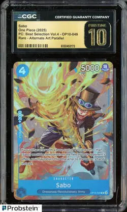 2025 One Piece PC Best Selection Vol.4 #OP10-049 Sabo Parallel CGC 10 PRISTINE - Image 1