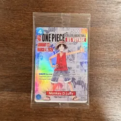Bandai Namco One Piece CCG Monkey D. Luffy Promo Holo College Basketball US Voy… - Image 1