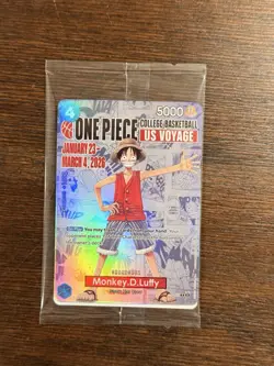 Bandai Namco One Piece CCG Monkey D. Luffy Promo Holo College Basketball US Voy… - Image 3
