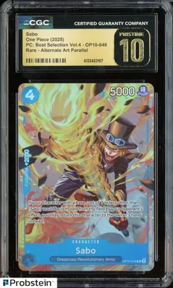 2025 One Piece PC Best Selection Vol.4 #OP10-049 Sabo Parallel CGC 10 PRISTINE - Image 1
