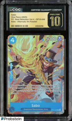 2025 One Piece PC Best Selection Vol.4 #OP10-049 Sabo Parallel CGC 10 PRISTINE - Image 1
