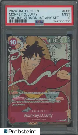 2024 One Piece En English Version 1st Anv Set #006 Monkey D. Luffy PSA 9 MINT #2 - Image 1
