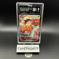 TAG MINT 9 (940) Monkey D Luffy MOS BURGER CAMPAIGN P-080 Promo Japanese 360 - Image 1