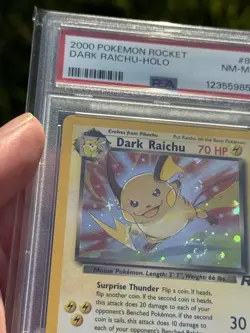 Pokemon Team Rocket Dark Raichu Holo Secret Rare 83/82 PSA 8 English - Image 2