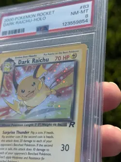Pokemon Team Rocket Dark Raichu Holo Secret Rare 83/82 PSA 8 English - Image 3