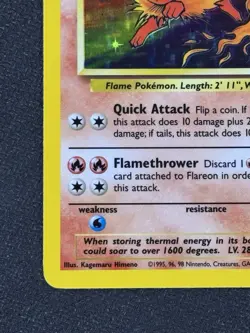 Pokemon TCG Flareon Holo Rare Card 3/64 Jungle Unlimited NM Condition WOTC - Image 5