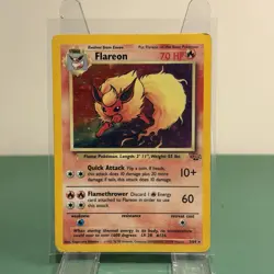 Flareon 3/64 Pokemon Card TCG Jungle Set Unlimited Holo Rare - Image 1