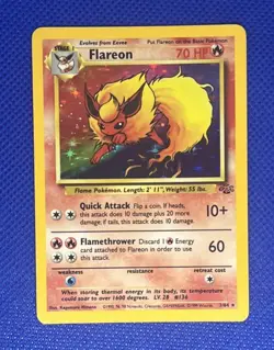 Flareon 3/64 Pokemon Card TCG Jungle Set Unlimited Holo Rare - Image 1