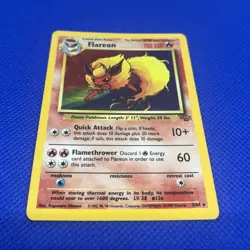 Flareon 3/64 Pokemon Card TCG Jungle Set Unlimited Holo Rare - Image 2