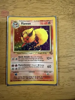 Pokemon TCG Flareon Jungle Holo Card 3/64 Unlimited Rare - Image 1