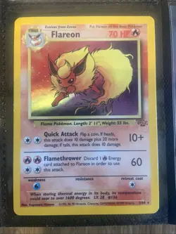 Pokemon TCG Flareon Jungle Holo Card 3/64 Unlimited Rare, LP Condition - Image 1