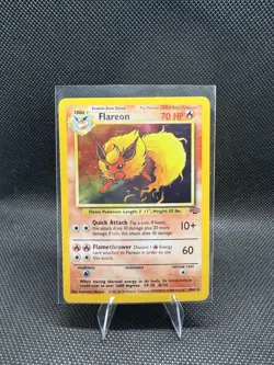 Pokemon Flareon HOLO Jungle Unlimited Rare 3/64 (LP-MP) 1999 TCG Card - Image 1