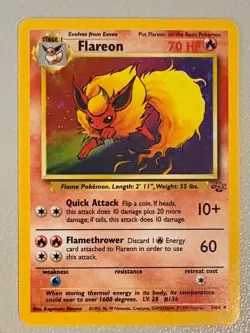 Flareon 3/64 Holo Rare Jungle TCG 1999 Pokemon Card - Image 1
