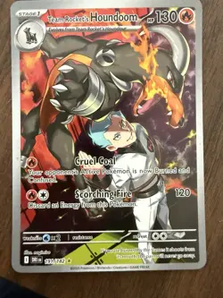 Pokemon TCG Team Rockets Houndoom Illustration Rare Card 191/182 Destined Rivals - Image 1