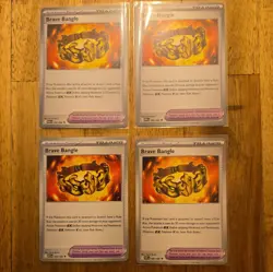 4 x Trainer Brave Bangle 080/086 White Flare English Pokemon Card Non-Foil Mint - Image 1