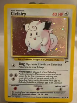 2001 Base Set 2 Clefairy Holo #6/130 Rare WOTC Pokemon Card TCG LP/NM - Image 1