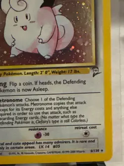 2001 Base Set 2 Clefairy Holo #6/130 Rare WOTC Pokemon Card TCG LP/NM - Image 5