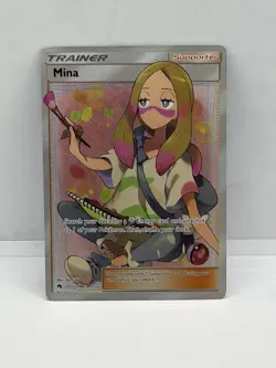 Pokemon TCG MINA Full Art 211/214 SM - Lost Thunder Holo Card Ultra Rare - Image 1