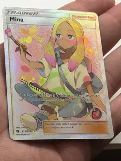 Pokemon TCG MINA Full Art 211/214 SM - Lost Thunder Holo Card Ultra Rare - Image 5