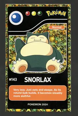 2024 POKEMON POKEDEX BLACK Card #143 SNORLAX Peru Edition NM - Image 1
