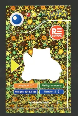 2024 POKEMON POKEDEX BLACK Card #143 SNORLAX Peru Edition NM - Image 2