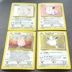 1999 Pokemon Chansey/Clefairy/Clefable/Wigglytuff Lot - 4 Cards - LP - Image 1