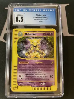 CGC 8.5 Alakazam 2002 Expedition 1/165 Holo Pokemon Card - Image 1