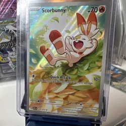 Pokemon Scorbunny 225/217 ASC 70 HP Rare Holo Fire Basic EN Card - Image 1