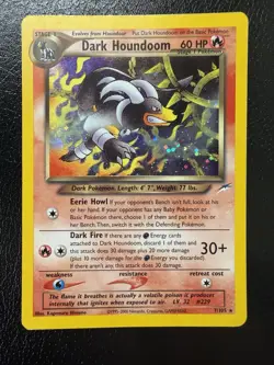 Pokemon Dark Houndoom 7/105 Neo Destiny Holo Rare Card MP With Swirl🌀 - Image 1
