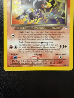 Pokemon Dark Houndoom 7/105 Neo Destiny Holo Rare Card MP With Swirl🌀 - Image 3