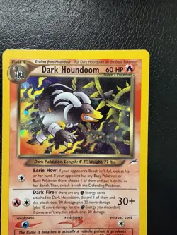Pokemon Dark Houndoom 7/105 Neo Destiny Holo Rare Card MP With Swirl🌀 - Image 5